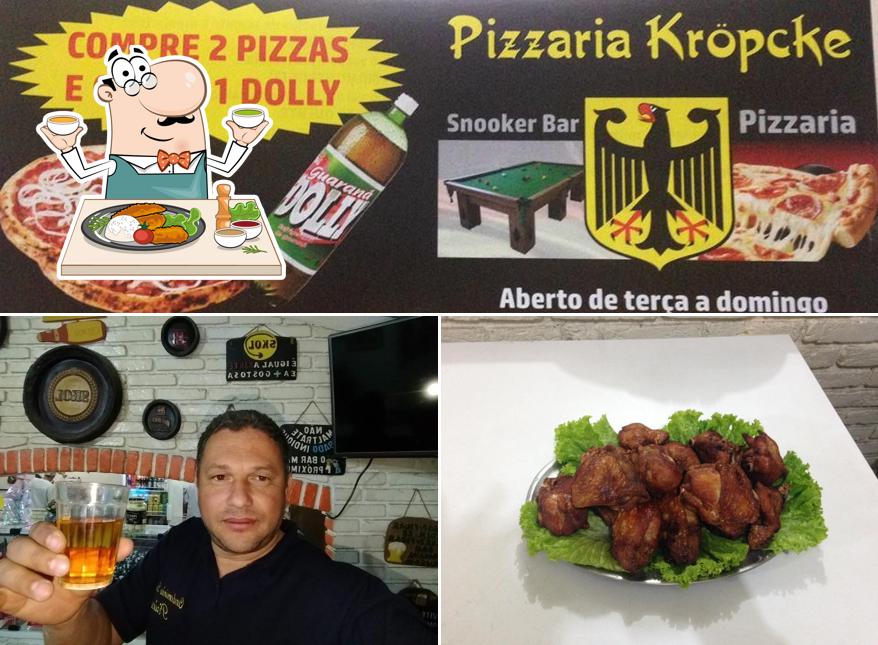 A ilustração do Pizzaria Kropcke’s comida e cerveja