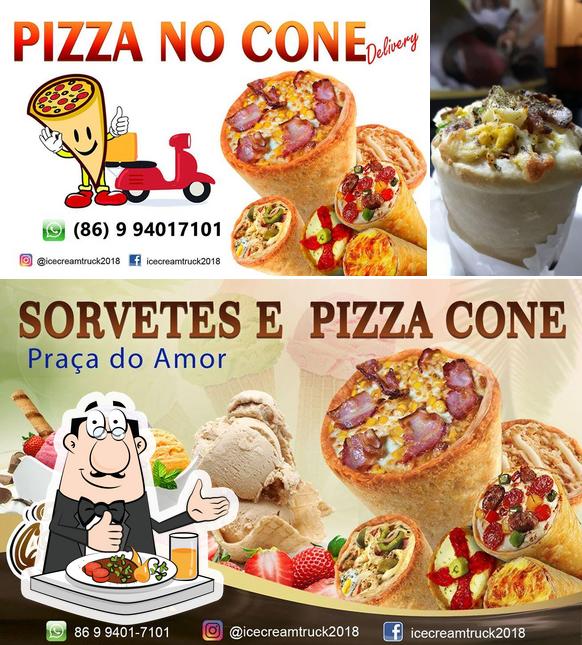 Comida em Pizzaria e restaurante