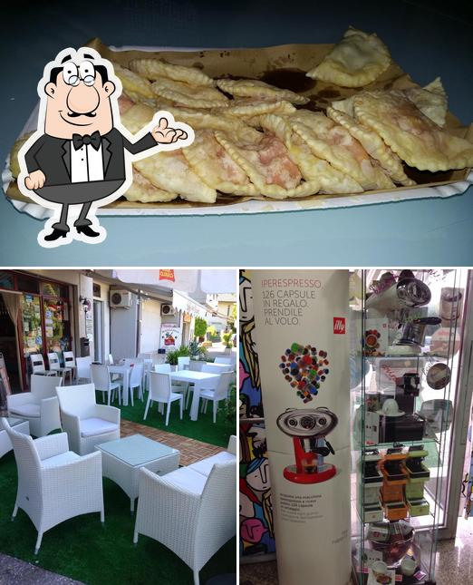 Take a look at the image displaying interior and food at Caffè degli Oleandri...da Diego