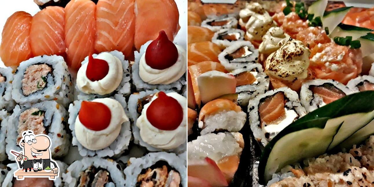 Escolha diferentes opções de sushi