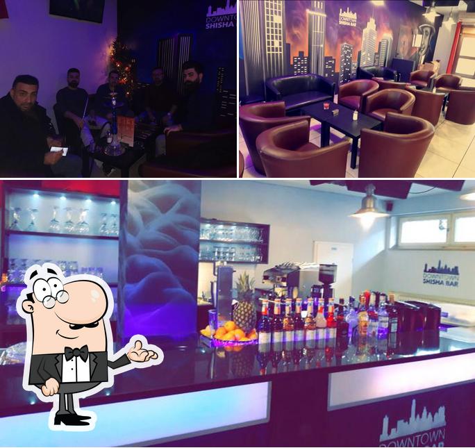 Take a look at the image displaying interior and bar counter at Downtown Cocktail & Shishabar