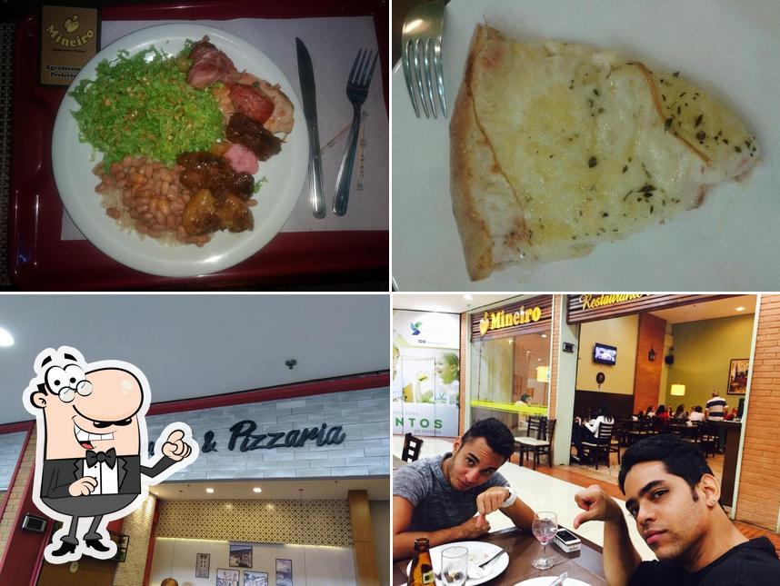 The image of interior and food at Mineiro Restaurante e Pizzaria