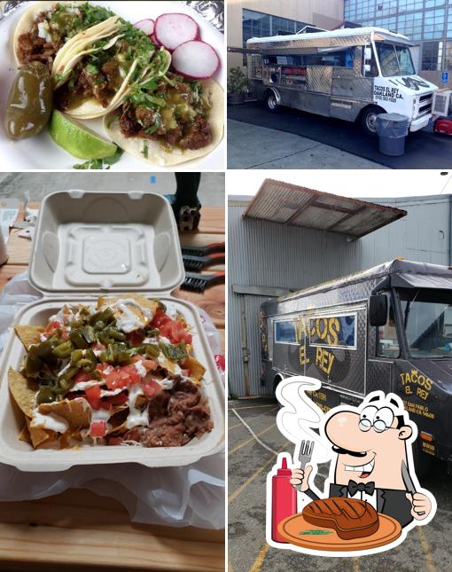 Pick meat meals at Tacos El Rey Food Truck