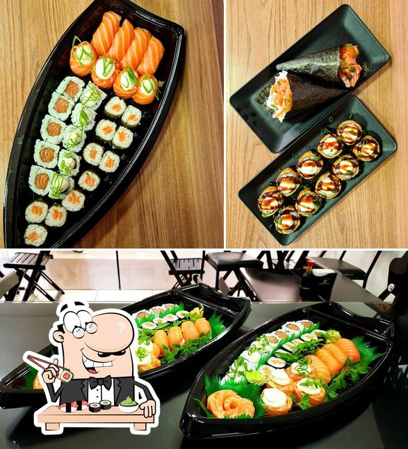 Prove diferentes opções de sushi