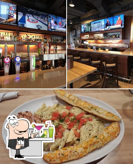 The image of Boston Pizza’s bar counter and food