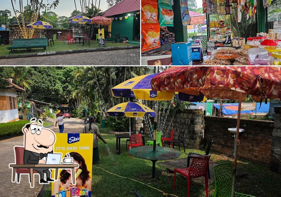 The interior of Honeyhills cafeteria thenmala ecotourism