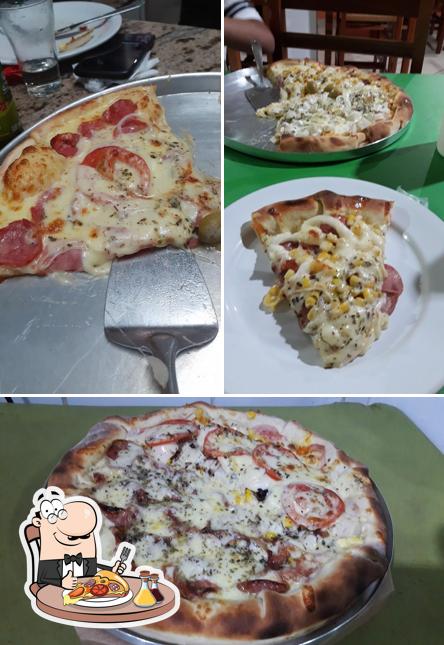 Escolha pizza no Pizzaria Don Rafaelle