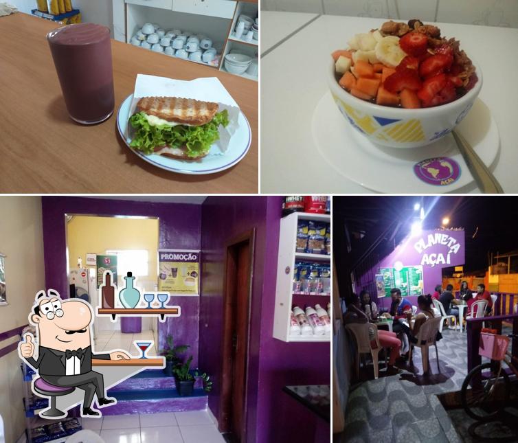 Entre diversos coisas, interior e comida podem ser encontrados no Planeta Açaí - Campinho