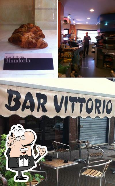 Take a look at the image depicting interior and food at BAR VITTORIO
