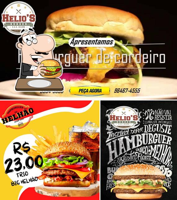 Os hambúrgueres do Helio´s Burguer - O Hamburguer do Helhão irão satisfazer diferentes gostos