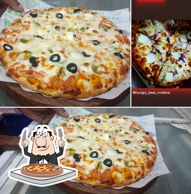 Try out pizza at HUNGRY BEAR