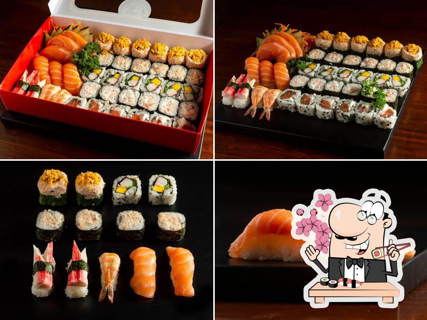 Rolos de sushi são disponibilizados no Sushi in Kasa