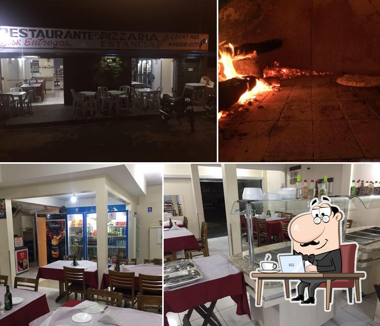 O interior do Restaurante e pizzaria nova estância