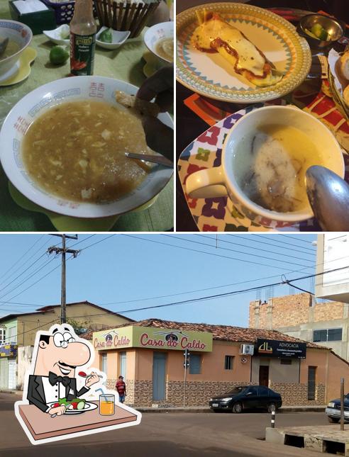 A ilustração do Casa do Caldo’s comida e exterior