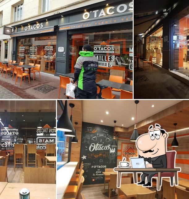 Take a seat at one of the tables at O'Tacos Rouen Rive Gauche