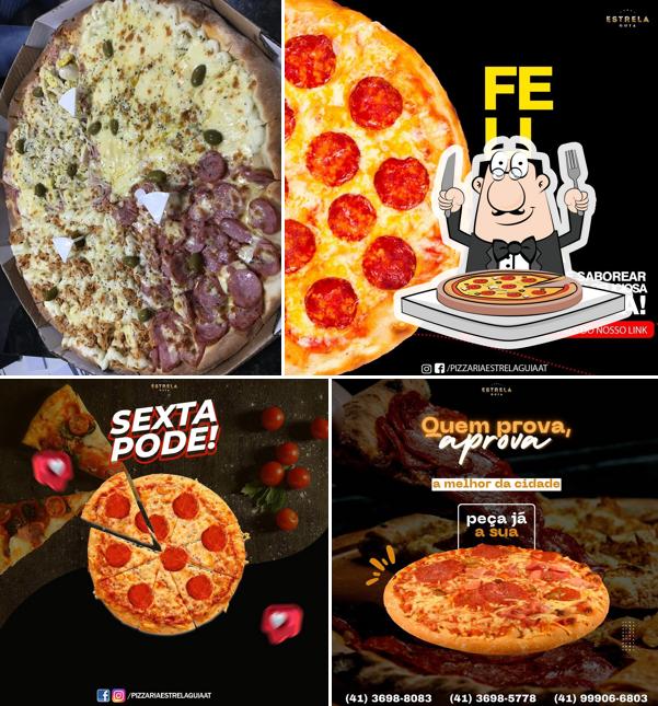 Escolha pizza no Pizzaria Estrela Guia Almirante Tamandaré