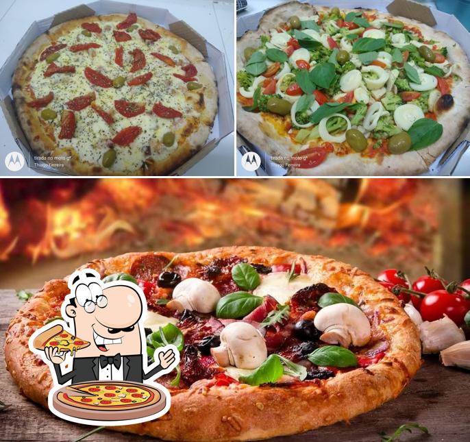 Consiga diferentes tipos de pizza