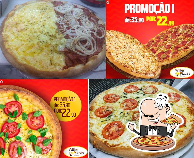 Peça diversos variedades de pizza