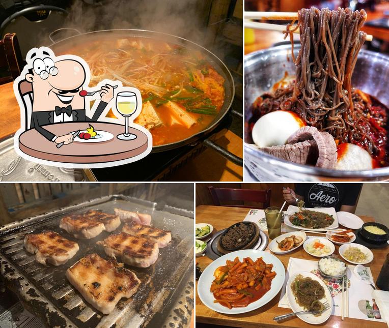 Platos en Haewoondae Korean Restaurant