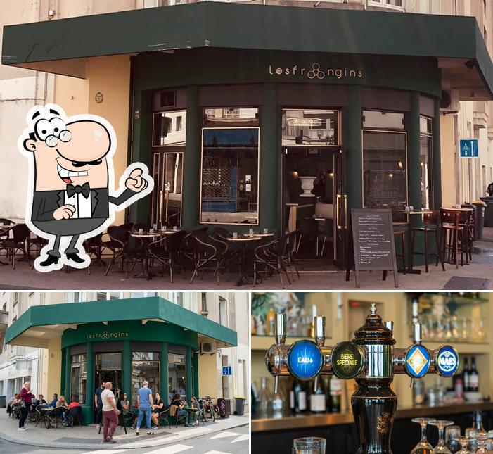 Restaurant Les Frangins se distingue par sa intérieur et comptoir de bar