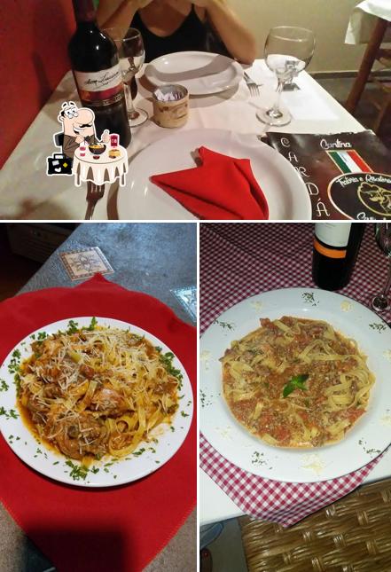 Изображение, на котором видны еда и внутреннее оформление в Cantina Don Torianni