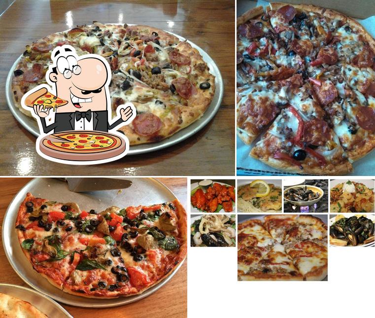 Elige una pizza en Demetrios Pizza & Grill