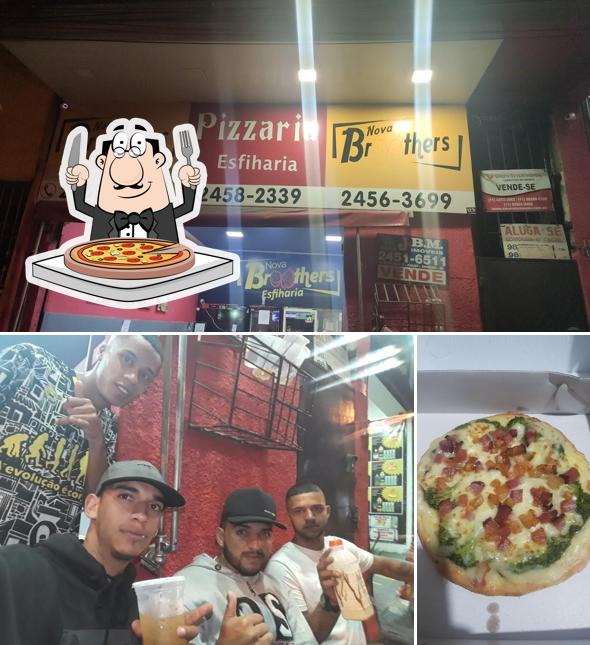 No Brothers Esfiharia, você pode pedir pizza