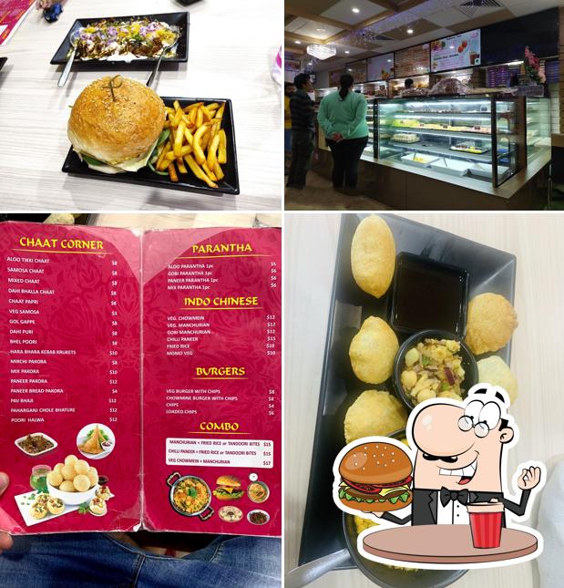 Get a burger at Delhi6 Sweets & Savouries