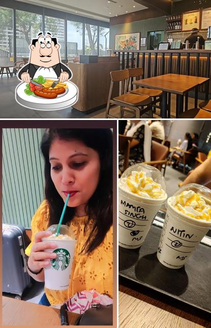 This is the photo depicting food and interior at Starbucks