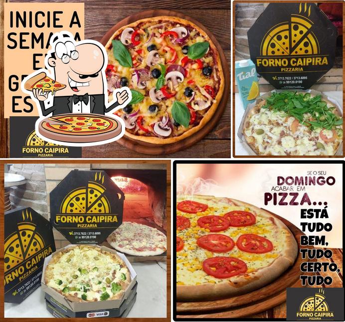 Consiga pizza no Forno Caipira Pizzaria