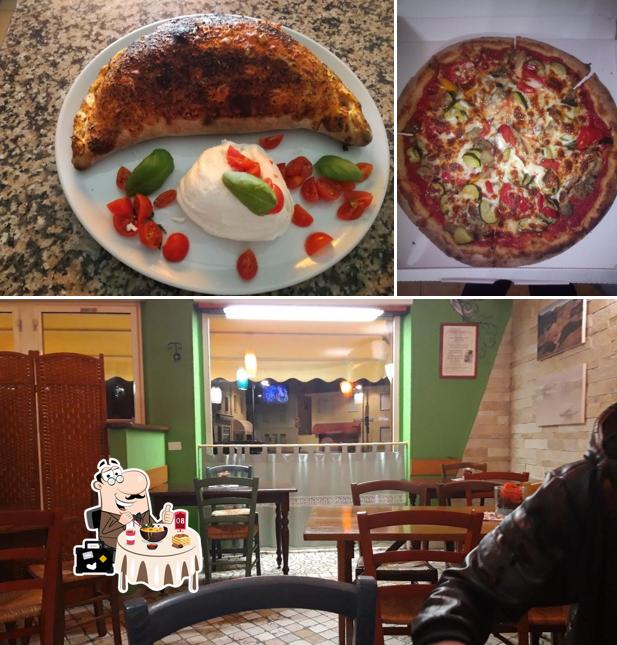 Questa è la immagine che mostra la cibo e interni di Pizzeria da Sonny