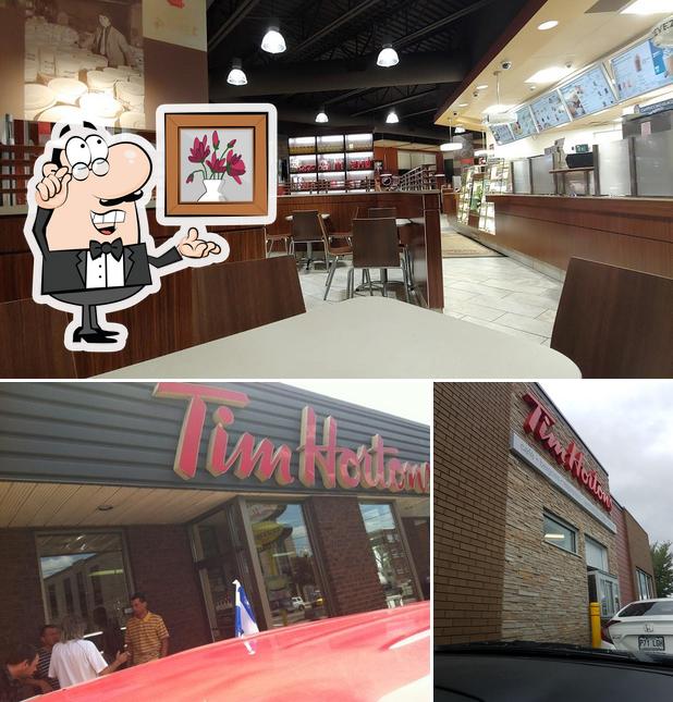 Voici l’image représentant la intérieur et extérieur sur Tim Hortons