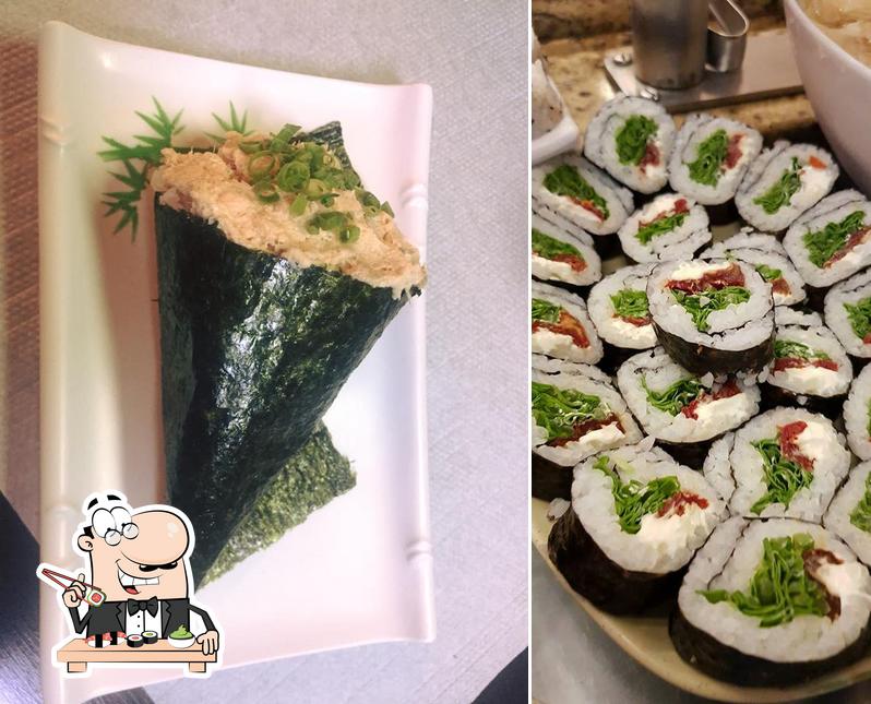 Rolos de sushi são oferecidos por Restaurante Yamami