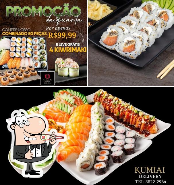 Sushi rolls are available at Kumiai Delivery