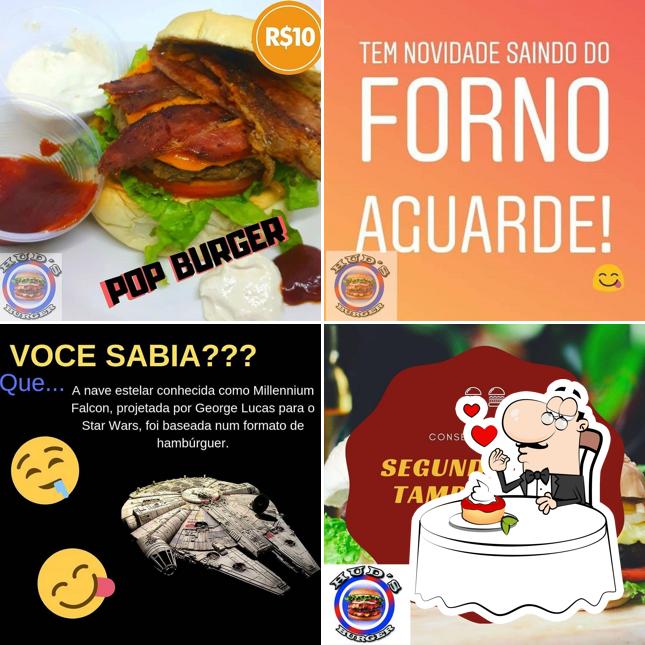 HUDS BURGER provê uma gama de pratos doces