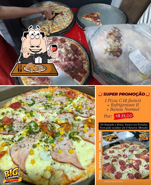 Escolha pizza no Big Lanches Pizzaria