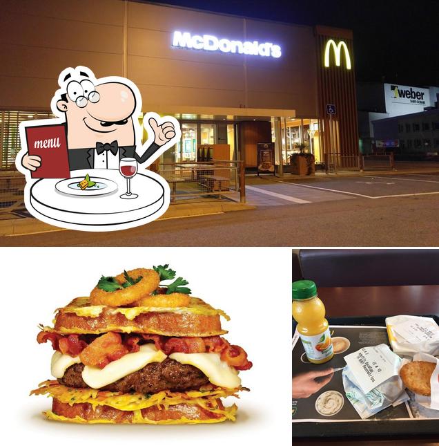 Check out the photo showing food and exterior at McDonald's