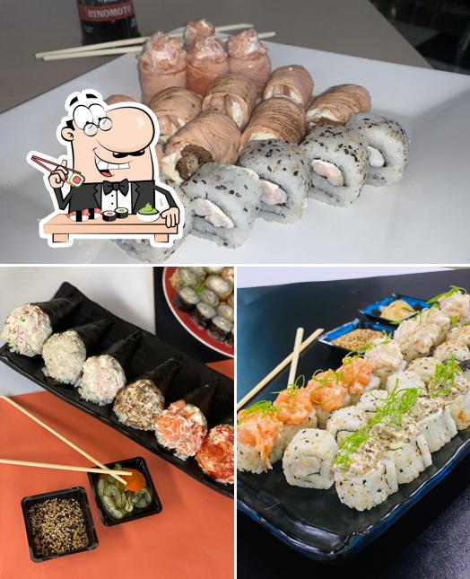 Rolos de sushi são disponibilizados no Gran Sushi - Shopping Riverside