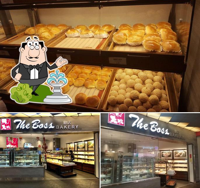 Among various things one can find exterior and burger at The Boss Bakery Crystal Mall