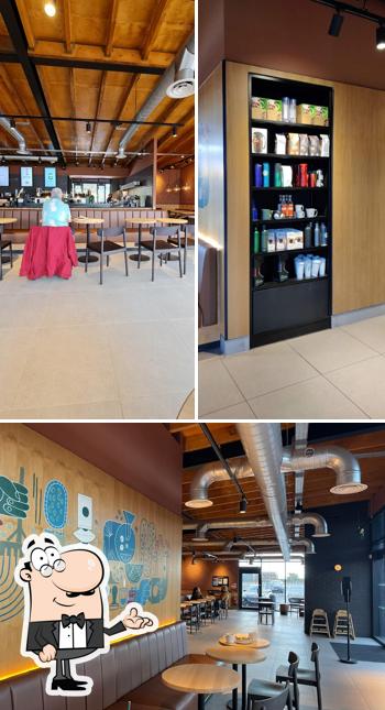 The interior of Starbucks