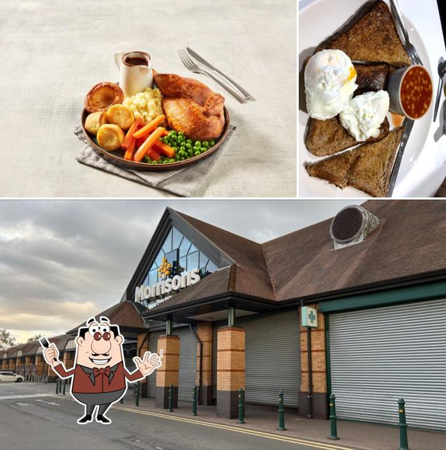 Take a look at the photo showing food and exterior at Morrisons Cafe