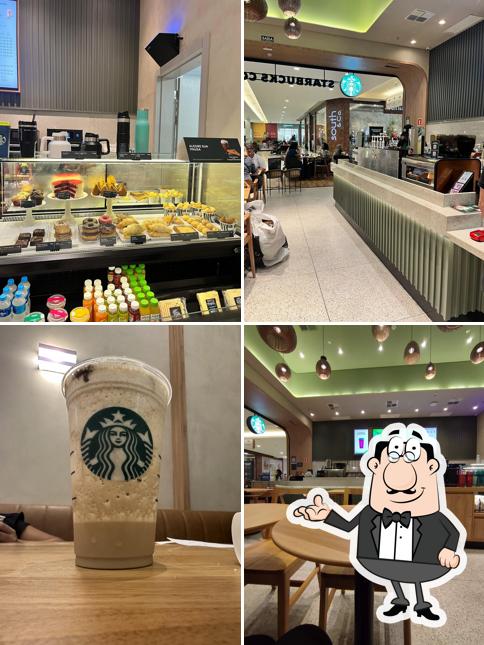 O interior do Starbucks