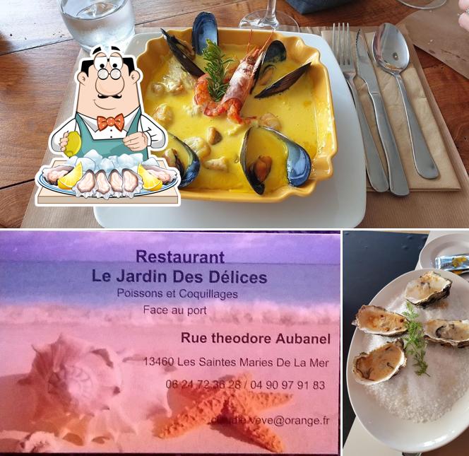 Les clients de Le Jardin des Délices peuvent essayer de nombreux plats à base de fruits de mer