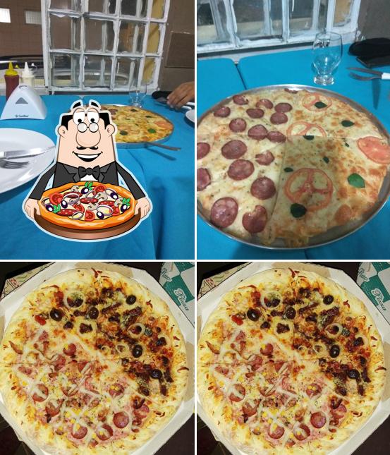 Escolha pizza no Pizzaria Sabor de Mel