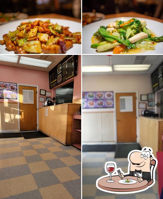 The photo of food and interior at China Wok