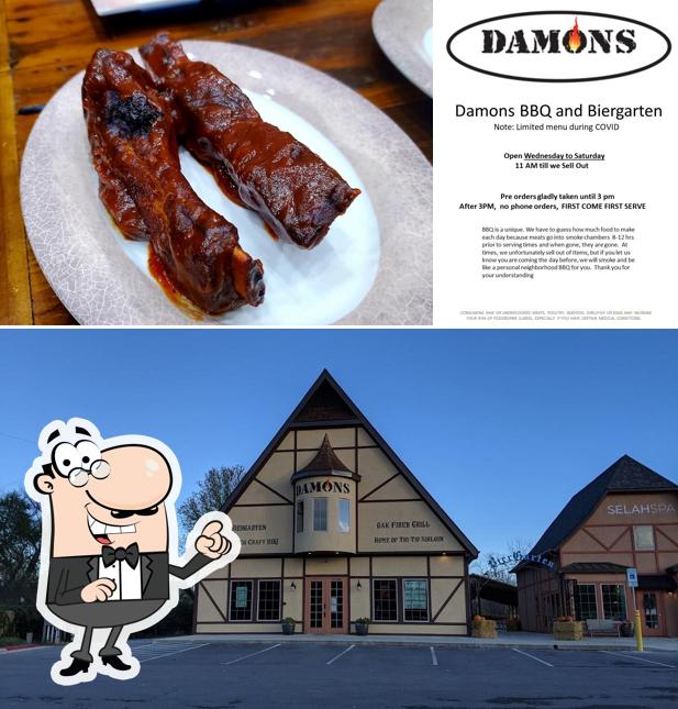 Check out how Damons BBQ and Biergarten looks outside