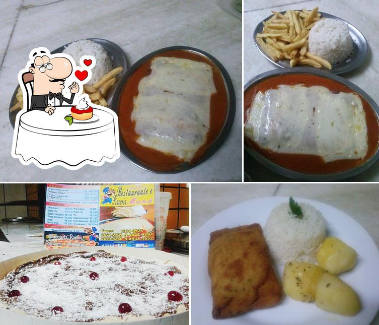 Restaurante E Pizzaria Maná provê uma escolha de pratos doces