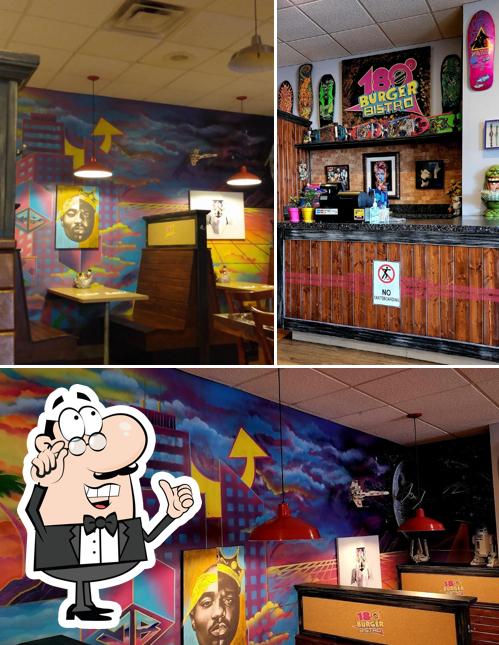 The interior of 180 Burger Bistro