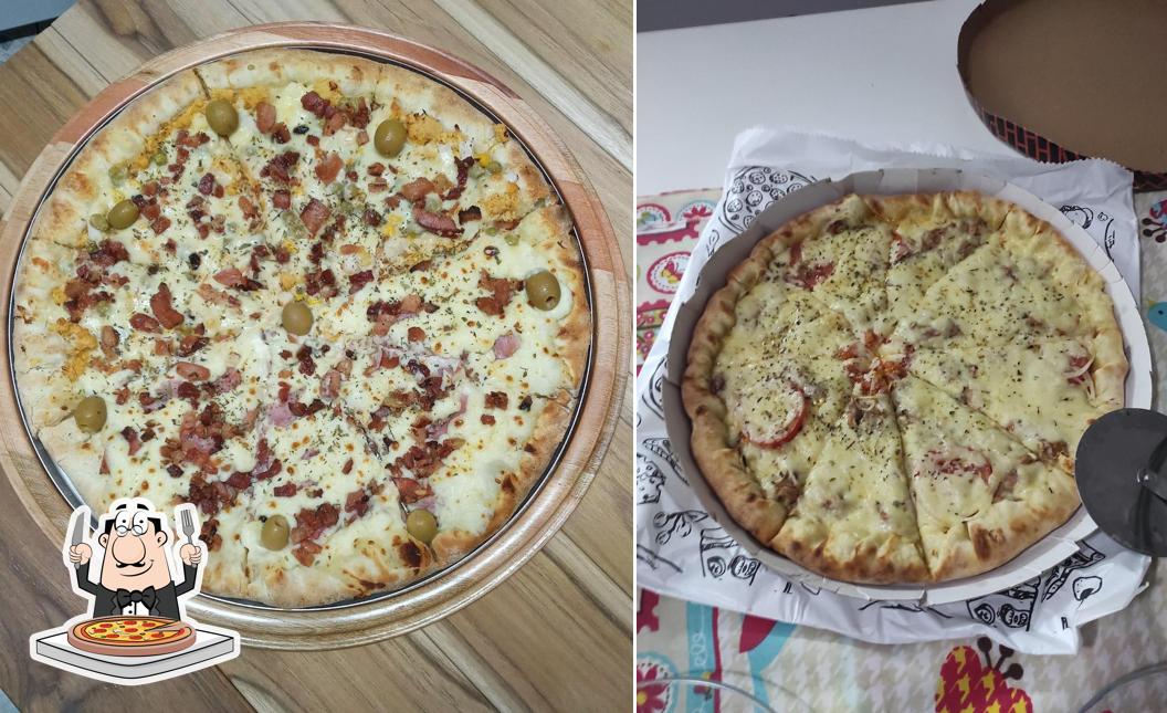 Escolha diferentes variedades de pizza