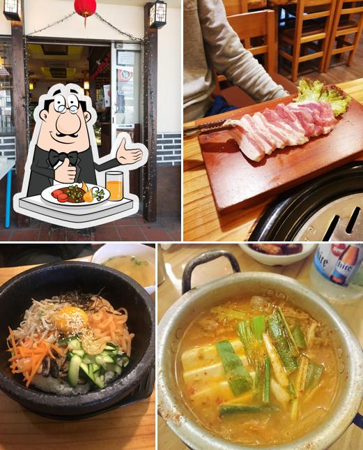 Еда в "Dragon Palace Galbi Korean Charcoal BBQ"